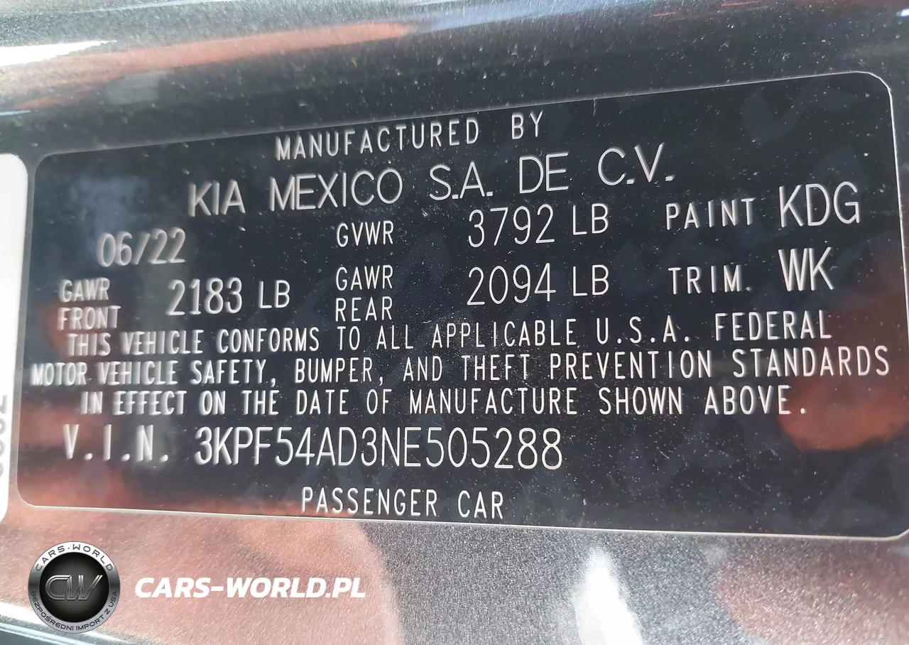 2022 Kia Forte Gt-Line VIN:3KPF54AD3NE505288 - 9