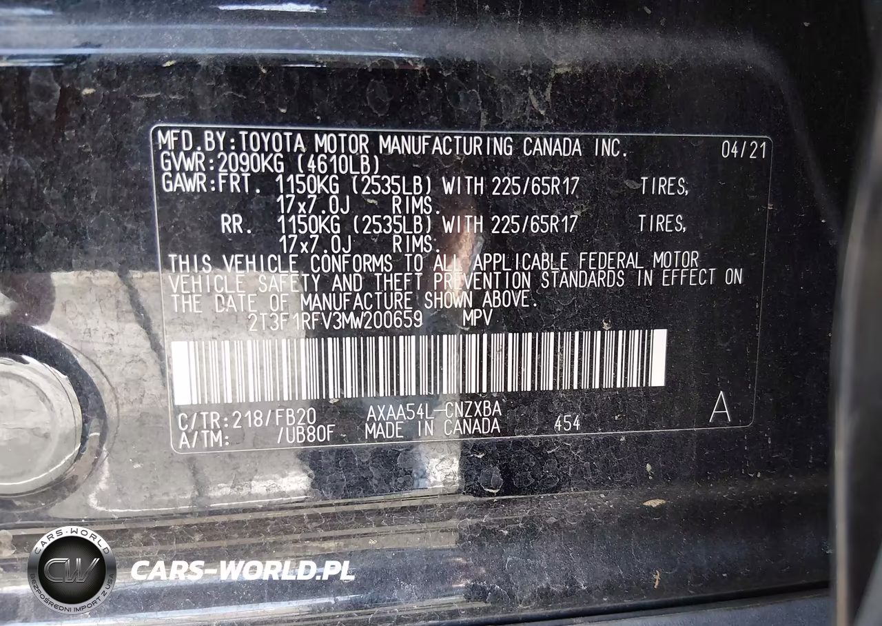 2021 Toyota Rav4 Le VIN:2T3F1RFV3MW200659 - 9