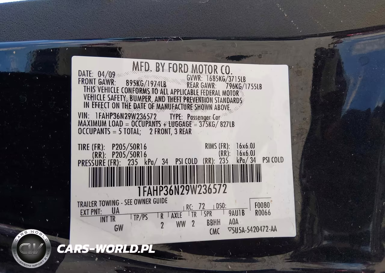 2009 Ford Focus Ses VIN:1FAHP36N29W236572 - 9