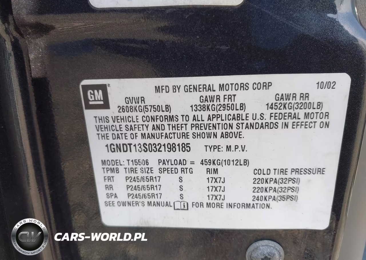 2003 Chevrolet Trailblazer Ltz VIN:1GNDT13S032198185 - 9