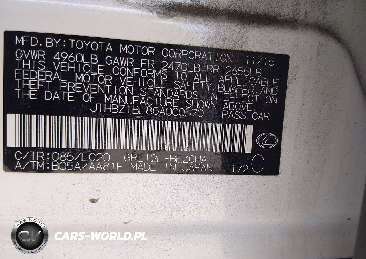 2016 Lexus Gs 350 VIN:JTHBZ1BL8GA000570 - 9