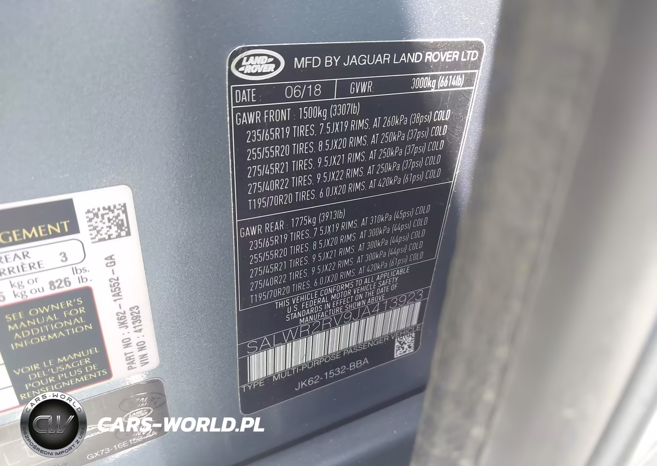 2018 Land Rover Range Rover Sport Hse VIN:SALWR2RV9JA413923 - 9