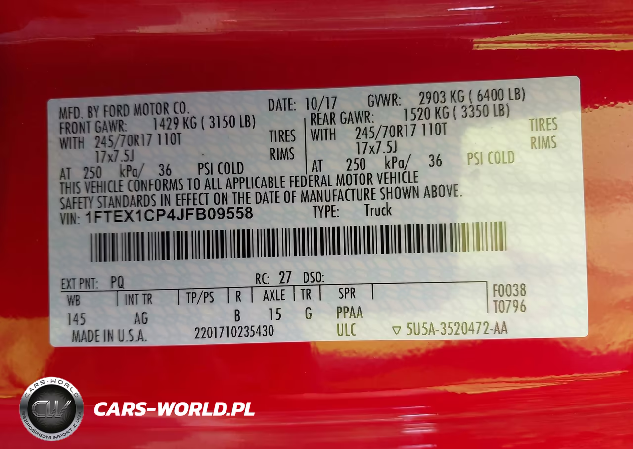 2018 Ford F-150 Xl VIN:1FTEX1CP4JFB09558 - 9