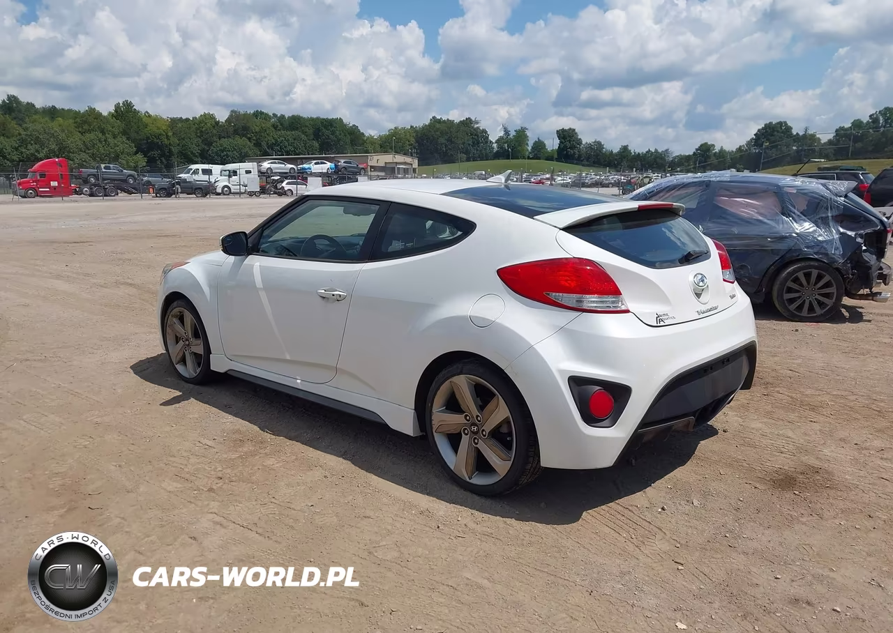 2014 Hyundai Veloster Turbo W-Blue VIN:KMHTC6AE1EU208126 - 3