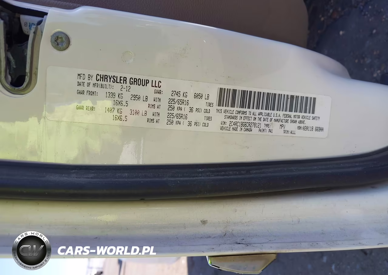 2012 Chrysler Town & Country Touring VIN:2C4RC1BG6CR278121 - 9