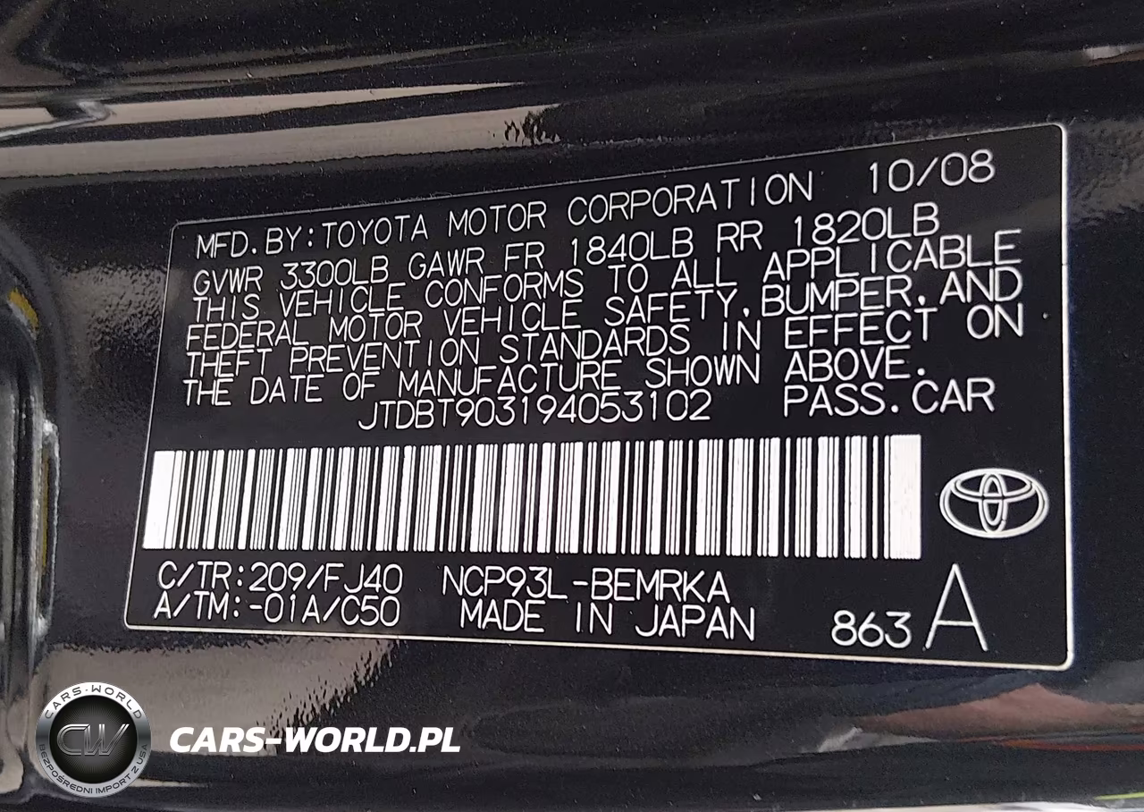 2009 Toyota Yaris VIN:JTDBT903194053102 - 9