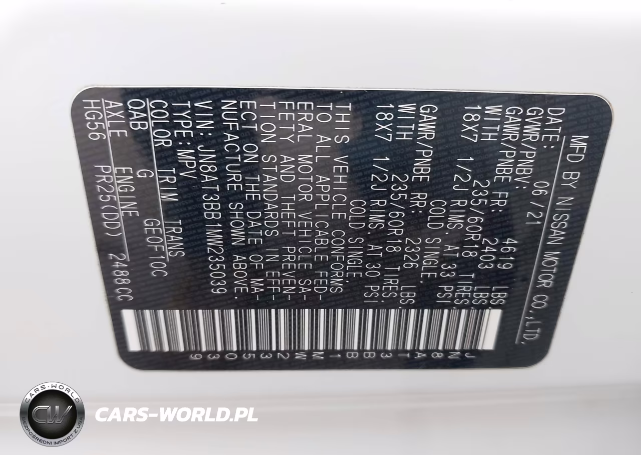 2021 Nissan Rogue Sv Intelligent Awd VIN:JN8AT3BB1MW235039 - 9