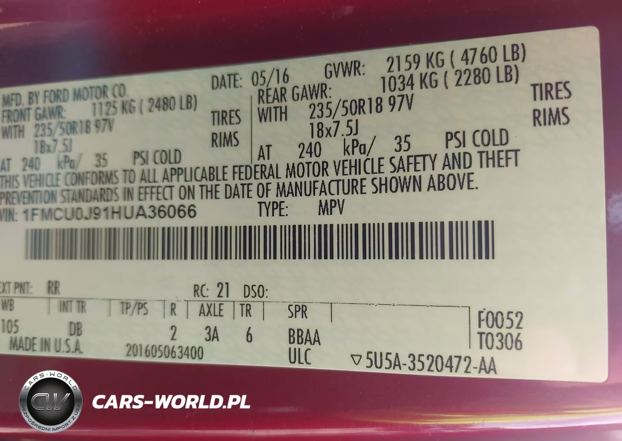 2017 Ford Escape Titanium VIN:1FMCU0J91HUA36066 - 9