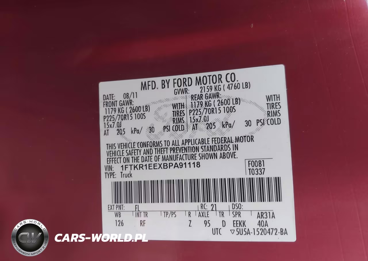 2011 Ford Ranger Xlt VIN:1FTKR1EEXBPA91118 - 9