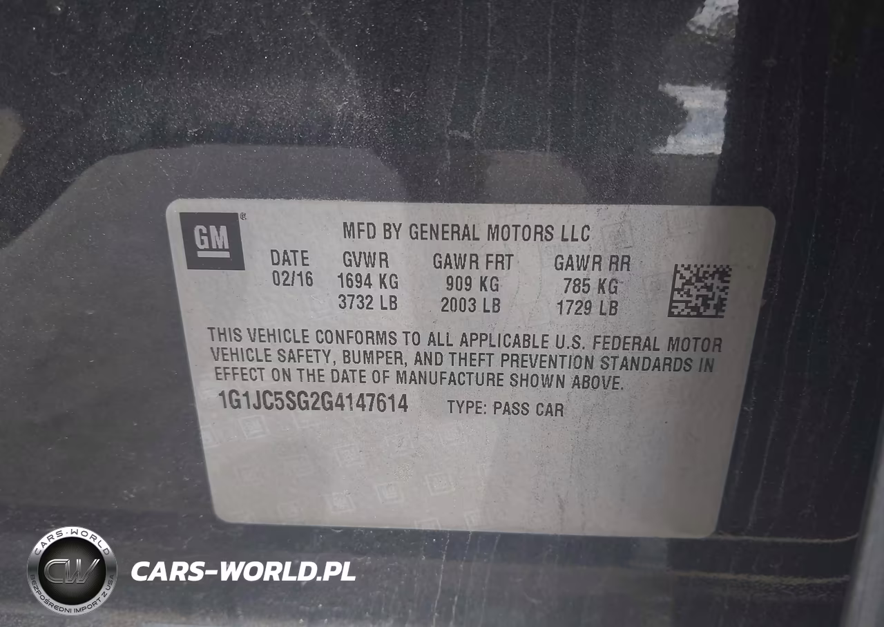 2016 Chevrolet Sonic Lt Auto VIN:1G1JC5SG2G4147614 - 9