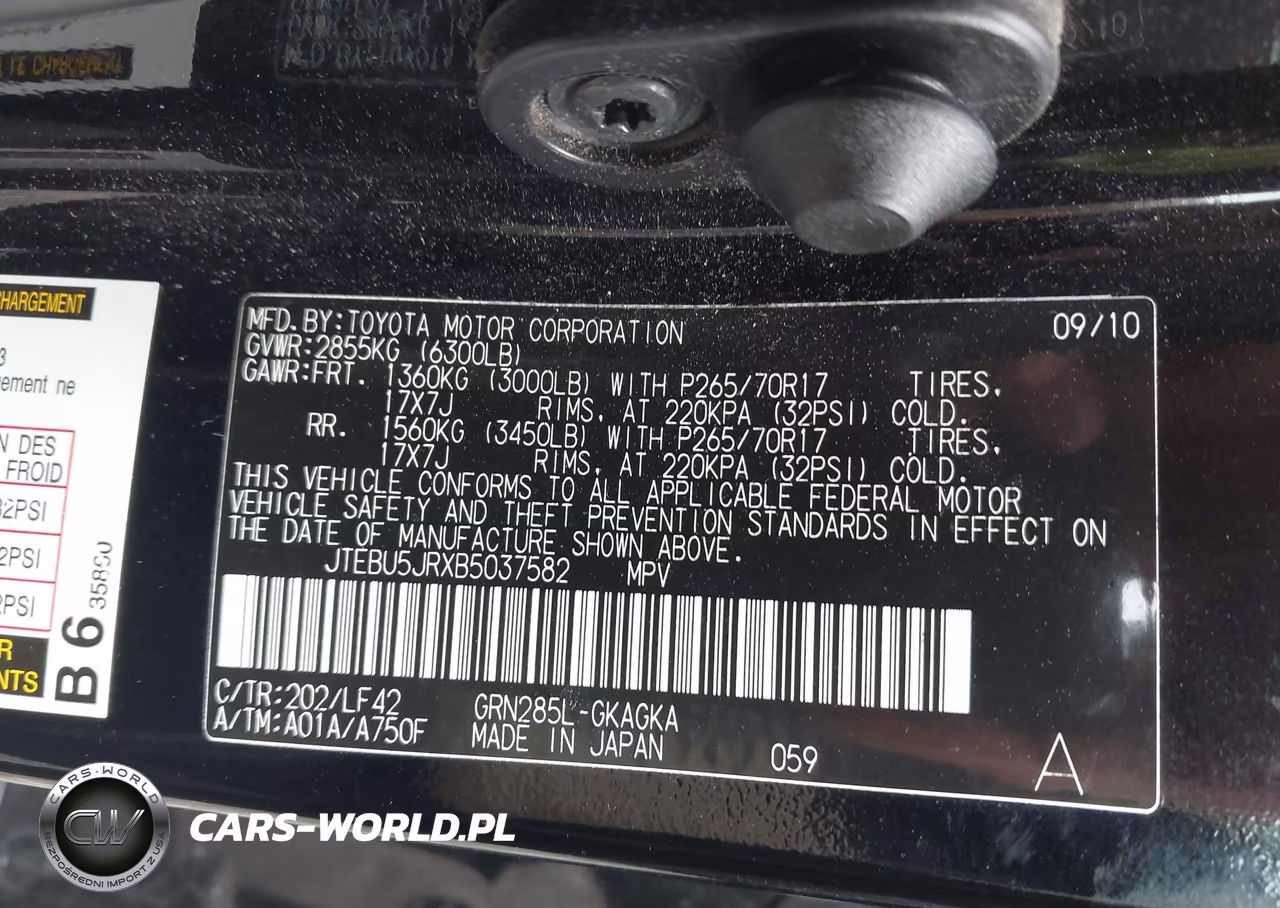 2011 Toyota 4Runner Sr5 V6 VIN:JTEBU5JRXB5037582 - 9