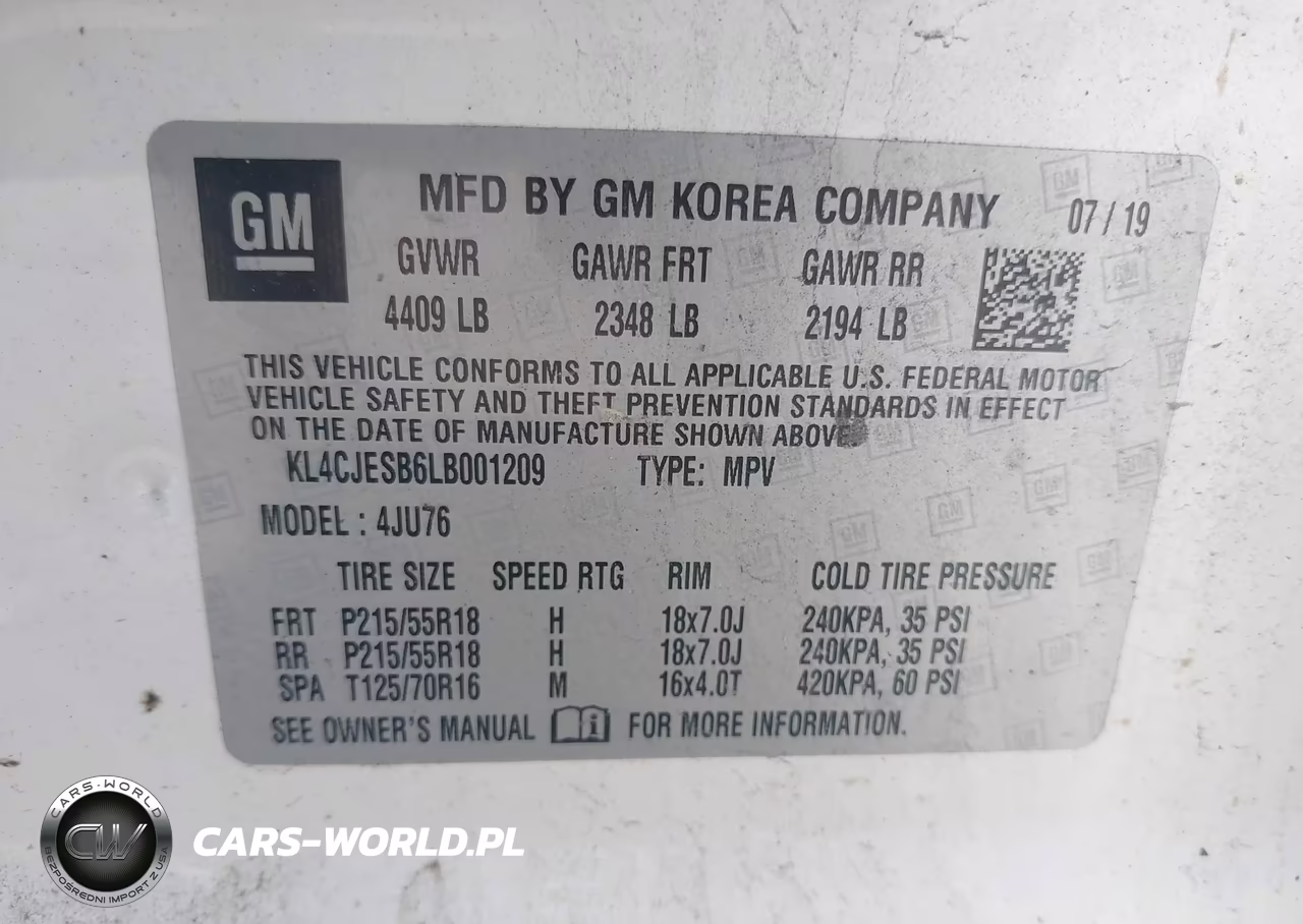 2020 Buick Encore Awd Preferred VIN:KL4CJESB6LB001209 - 9