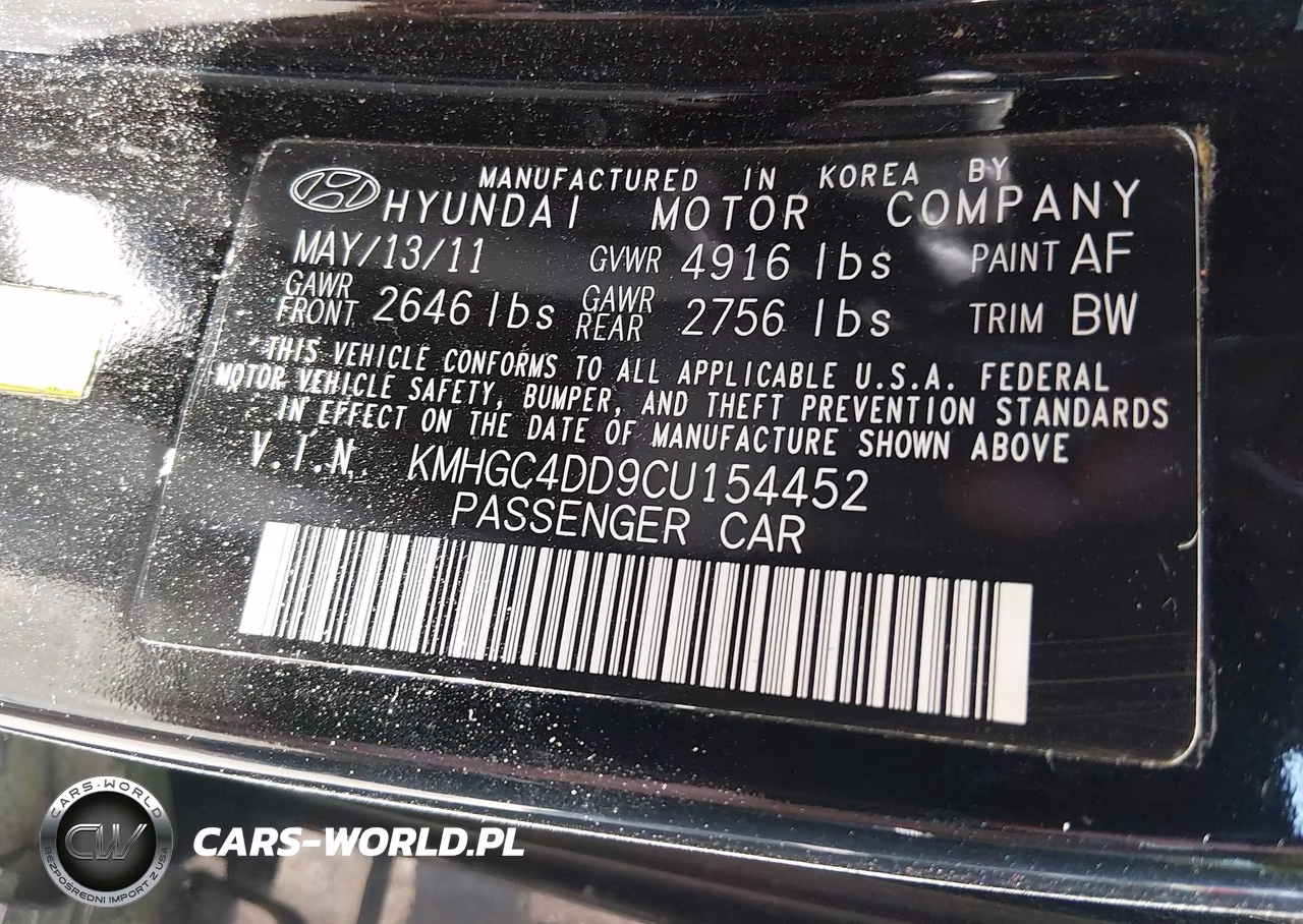 2012 Hyundai Genesis 3.8 VIN:KMHGC4DD9CU154452 - 9