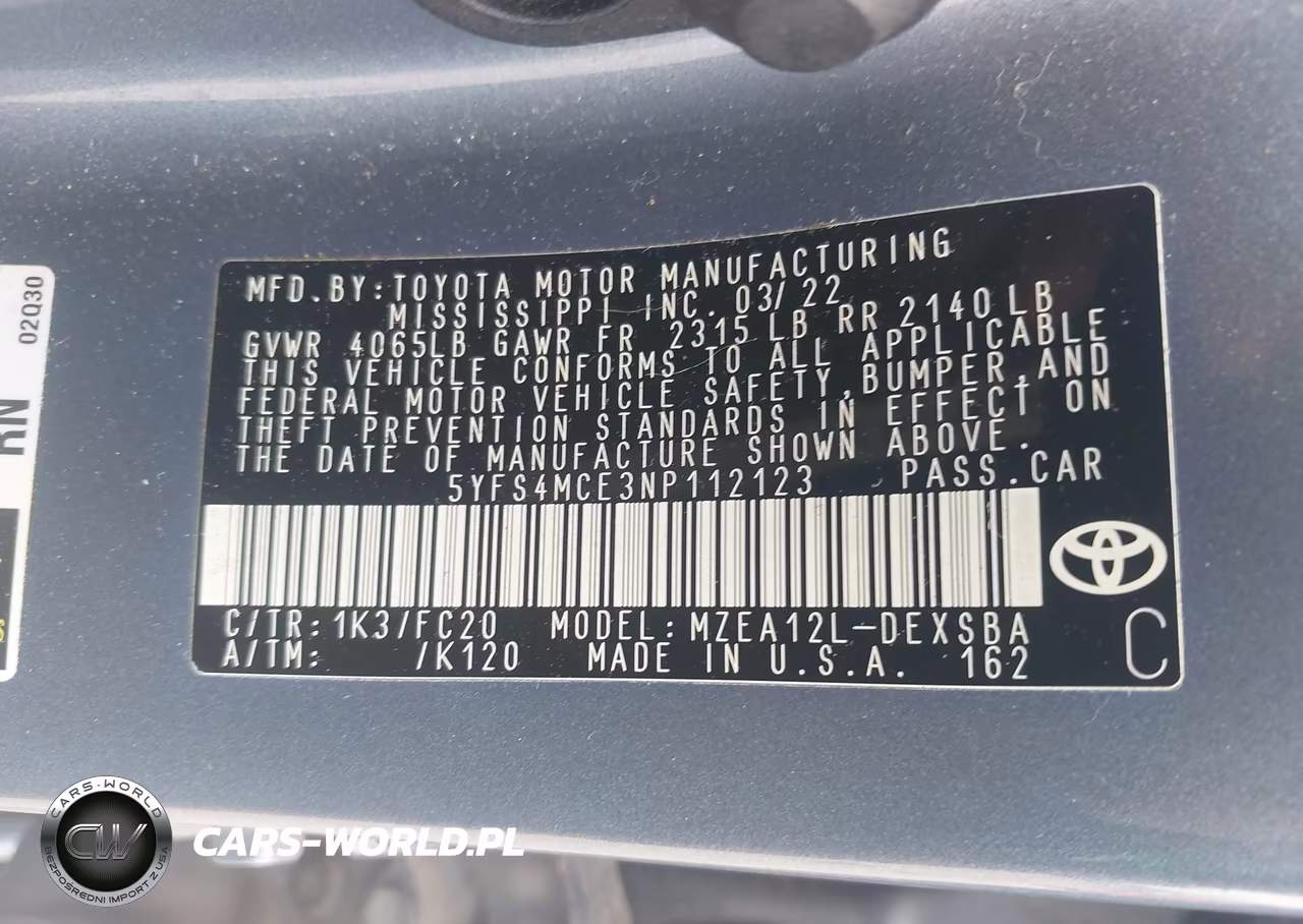 2022 Toyota Corolla Se VIN:5YFS4MCE3NP112123 - 9