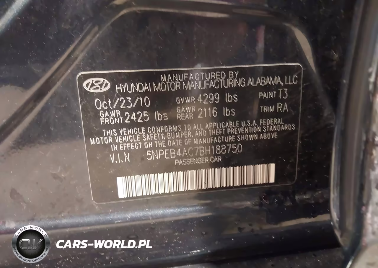 2011 Hyundai Sonata Gls VIN:5NPEB4AC7BH188750 - 9