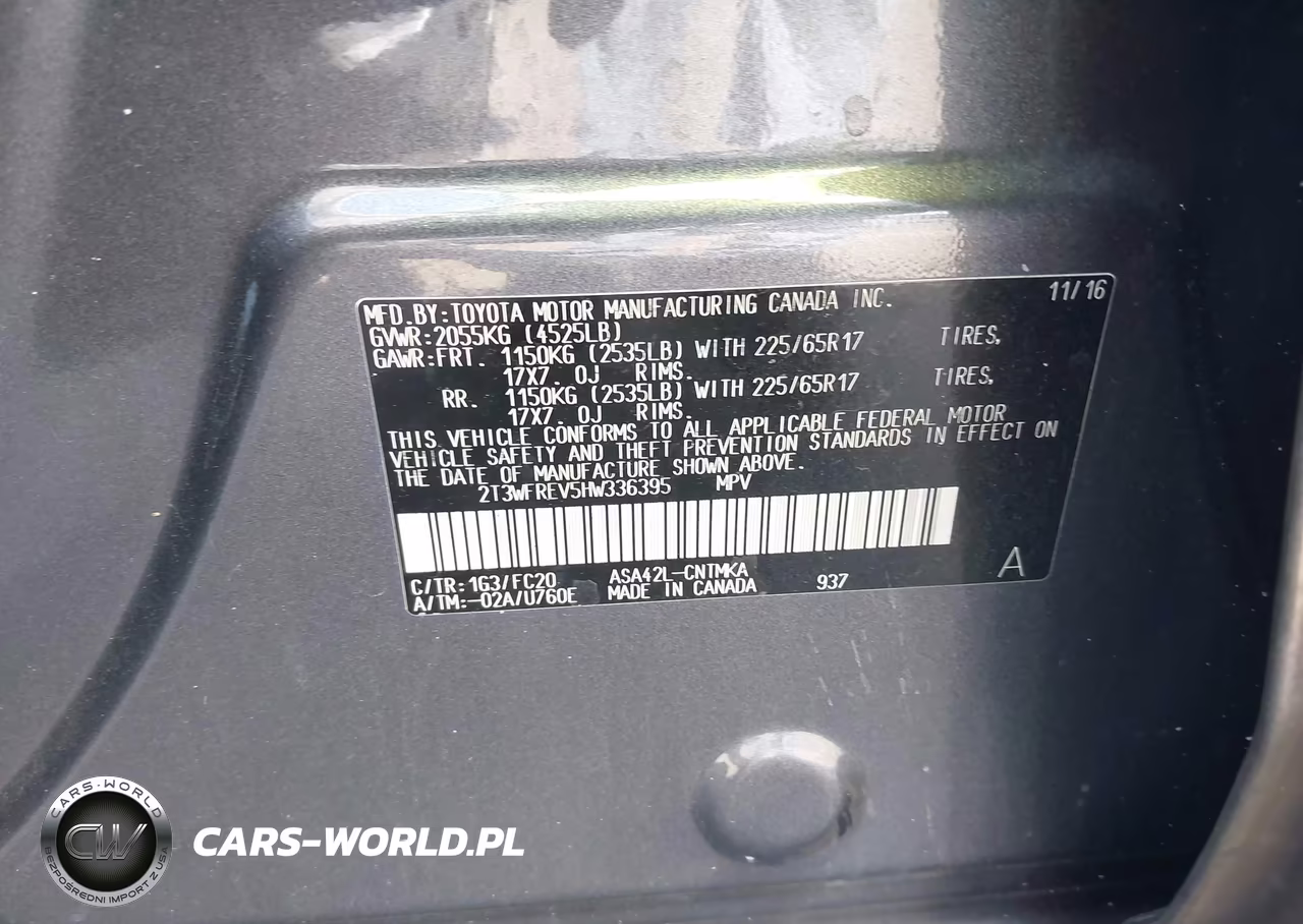 2017 Toyota Rav4 Xle VIN:2T3WFREV5HW336395 - 9