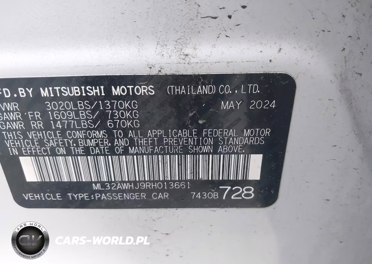 2024 Mitsubishi Mirage Black Edition-Ralliart-Se VIN:ML32AWHJ9RH013661 - 9