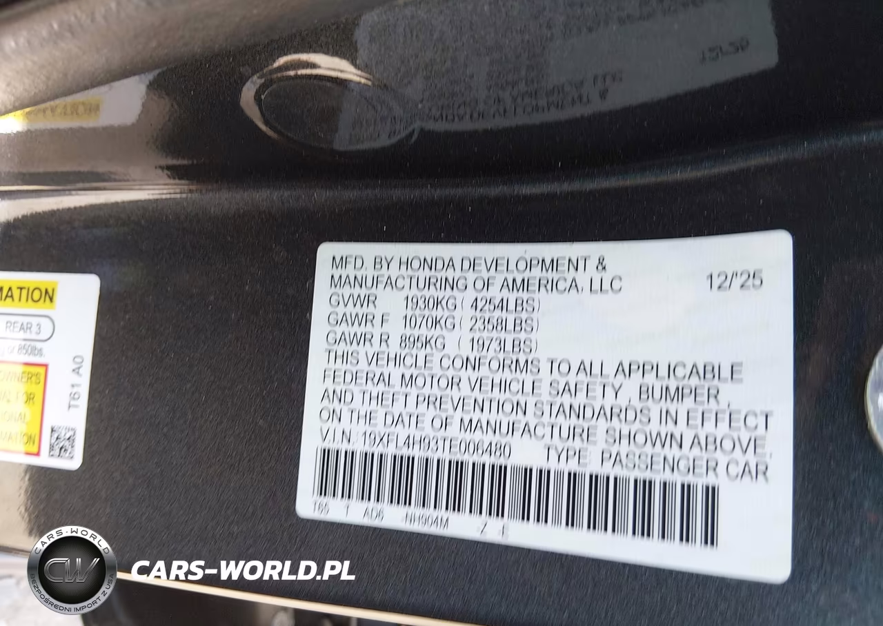 2026 Honda Civic Hybrid Sport Touring VIN:19XFL4H93TE006480 - 9