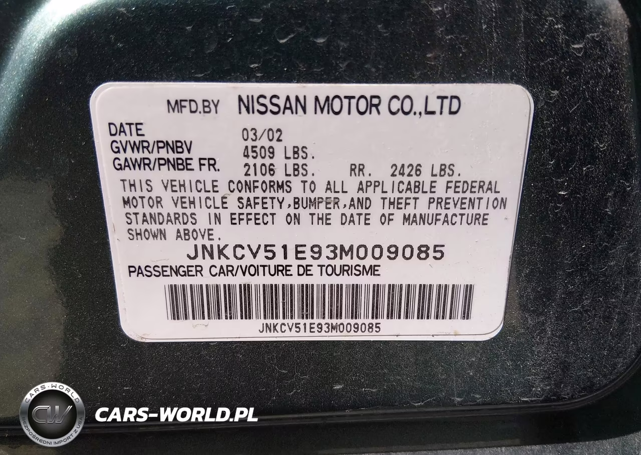 2003 Infiniti G35 Base W-6 Speed Manual VIN:JNKCV51E93M009085 - 9