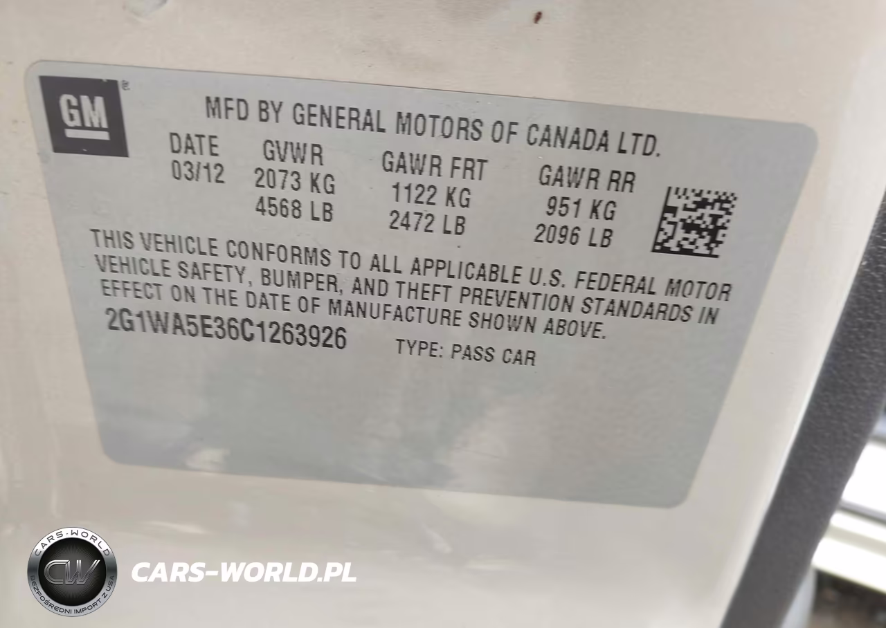 2012 Chevrolet Impala Ls VIN:2G1WA5E36C1263926 - 9