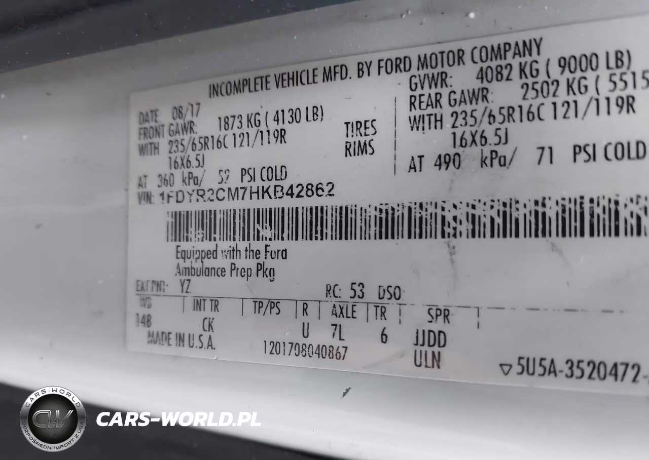 2017 Ford Transit-250 VIN:1FDYR2CM7HKB42862 - 9