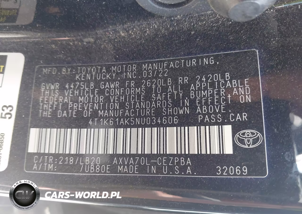 2022 Toyota Camry Xse VIN:4T1K61AK5NU034606 - 9