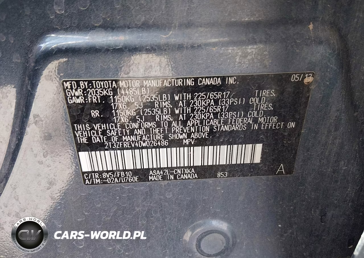 2013 Toyota Rav4 Le VIN:2T3ZFREV4DW026486 - 9