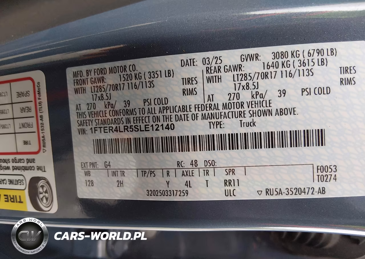2025 Ford Ranger Raptor VIN:1FTER4LR5SLE12140 - 9