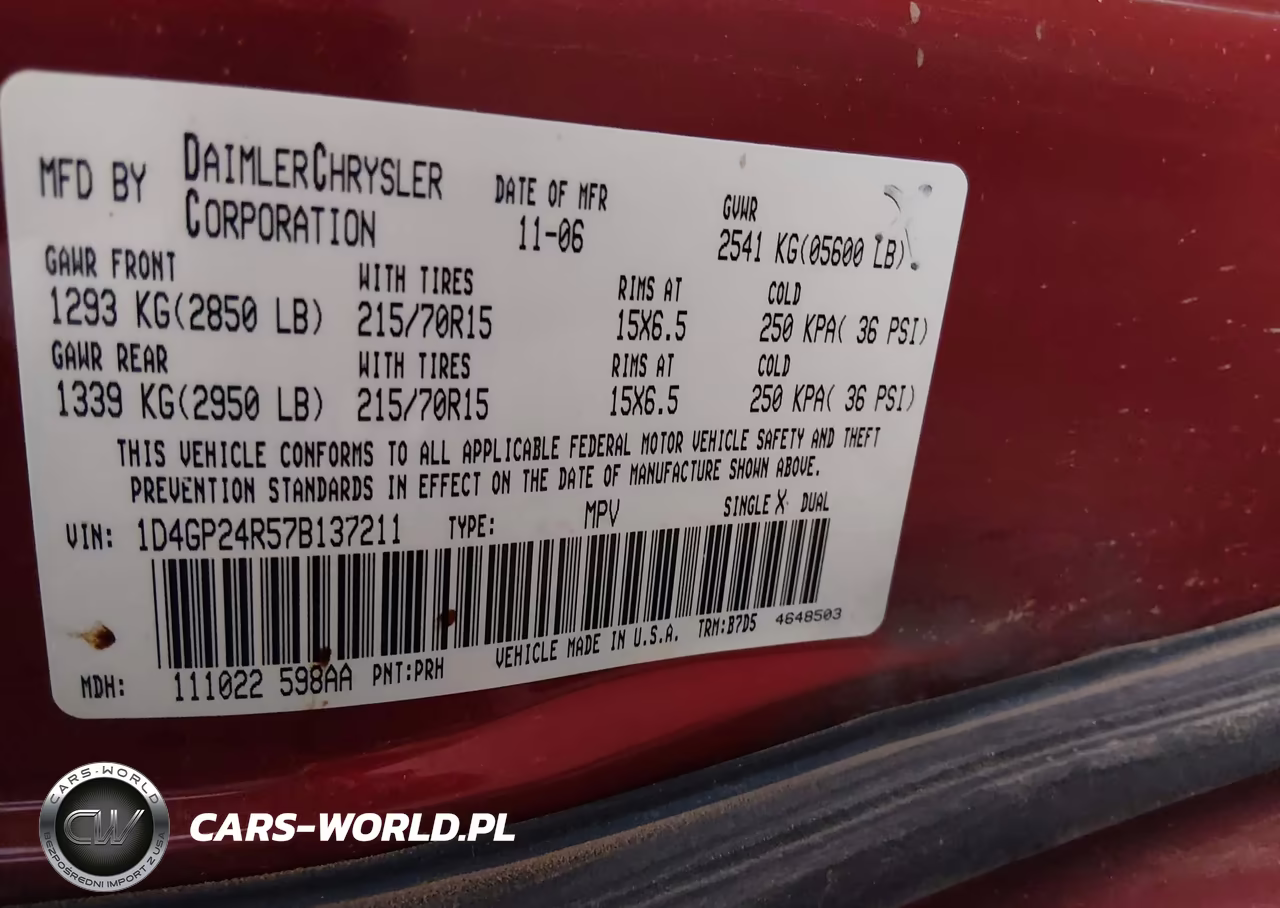 2007 Dodge Grand Caravan Se VIN:1D4GP24R57B137211 - 9