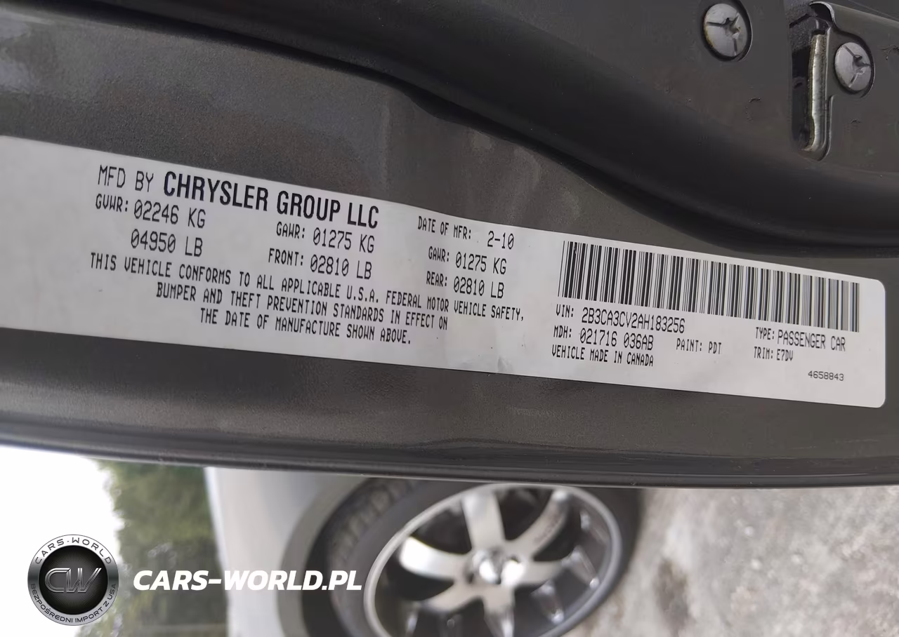 2010 Dodge Charger Sxt VIN:2B3CA3CV2AH183256 - 9