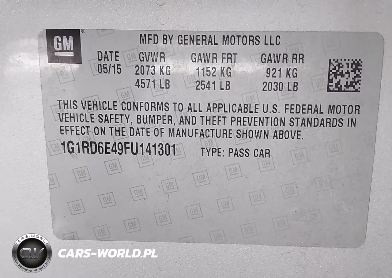 2015 Chevrolet Volt VIN:1G1RD6E49FU141301 - 9