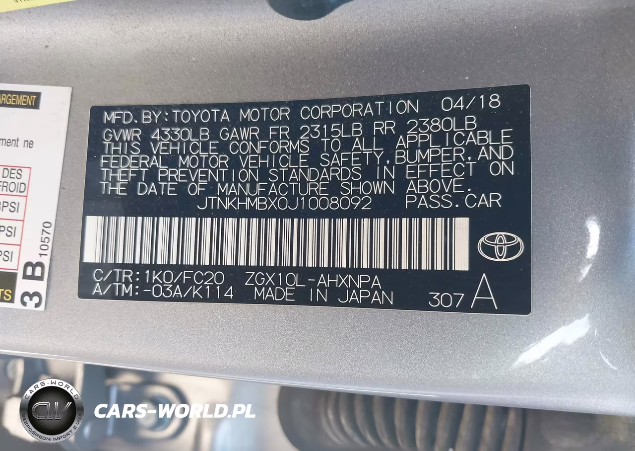 2018 Toyota C-Hr Xle Premium VIN:JTNKHMBX0J1008092 - 9