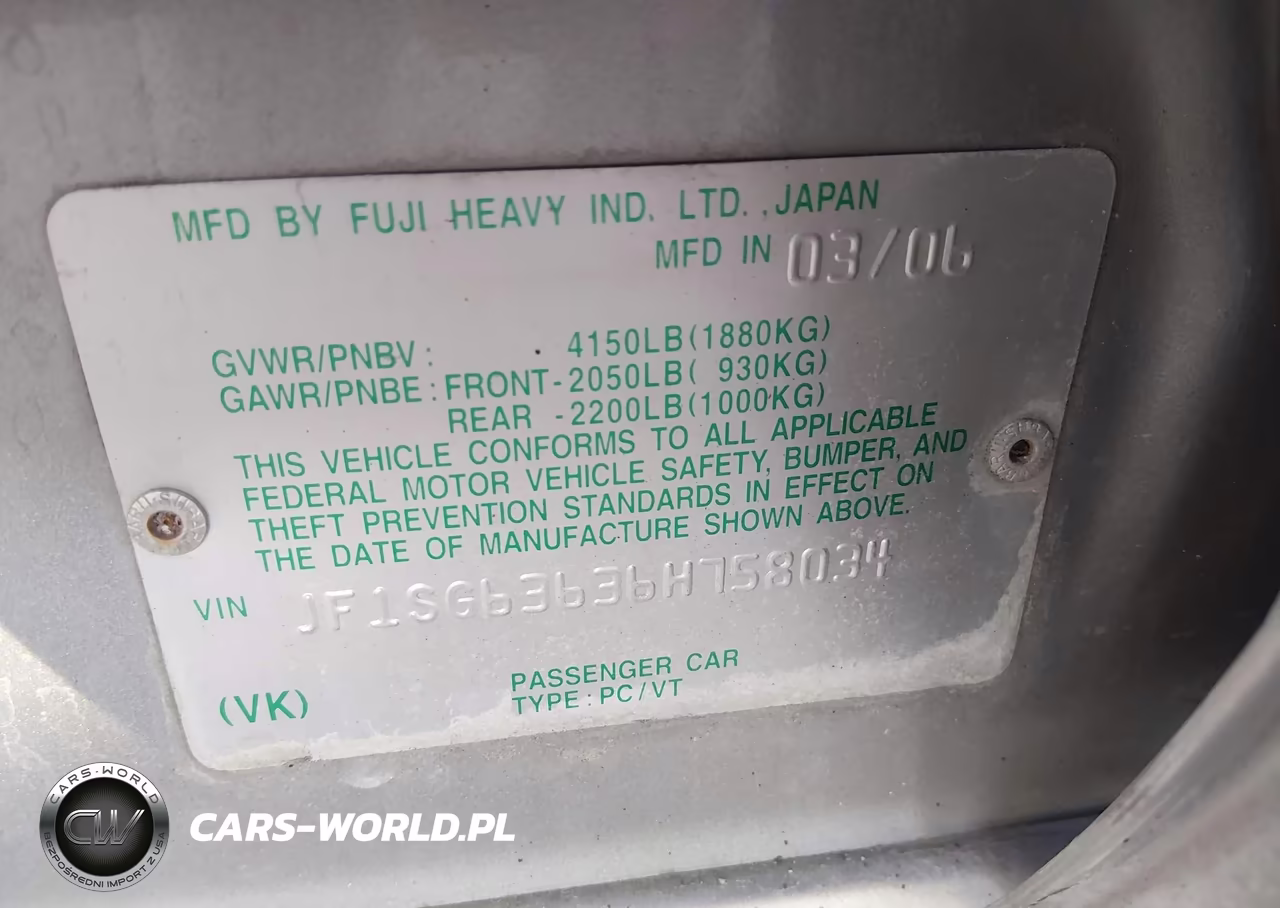 2006 Subaru Forester 2.5X VIN:JF1SG63636H758034 - 9
