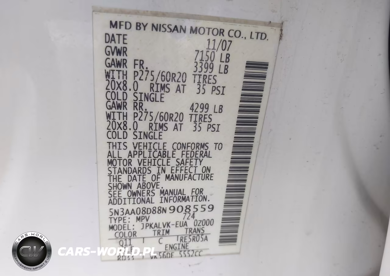2008 Infiniti Qx56 VIN:5N3AA08D88N908559 - 9