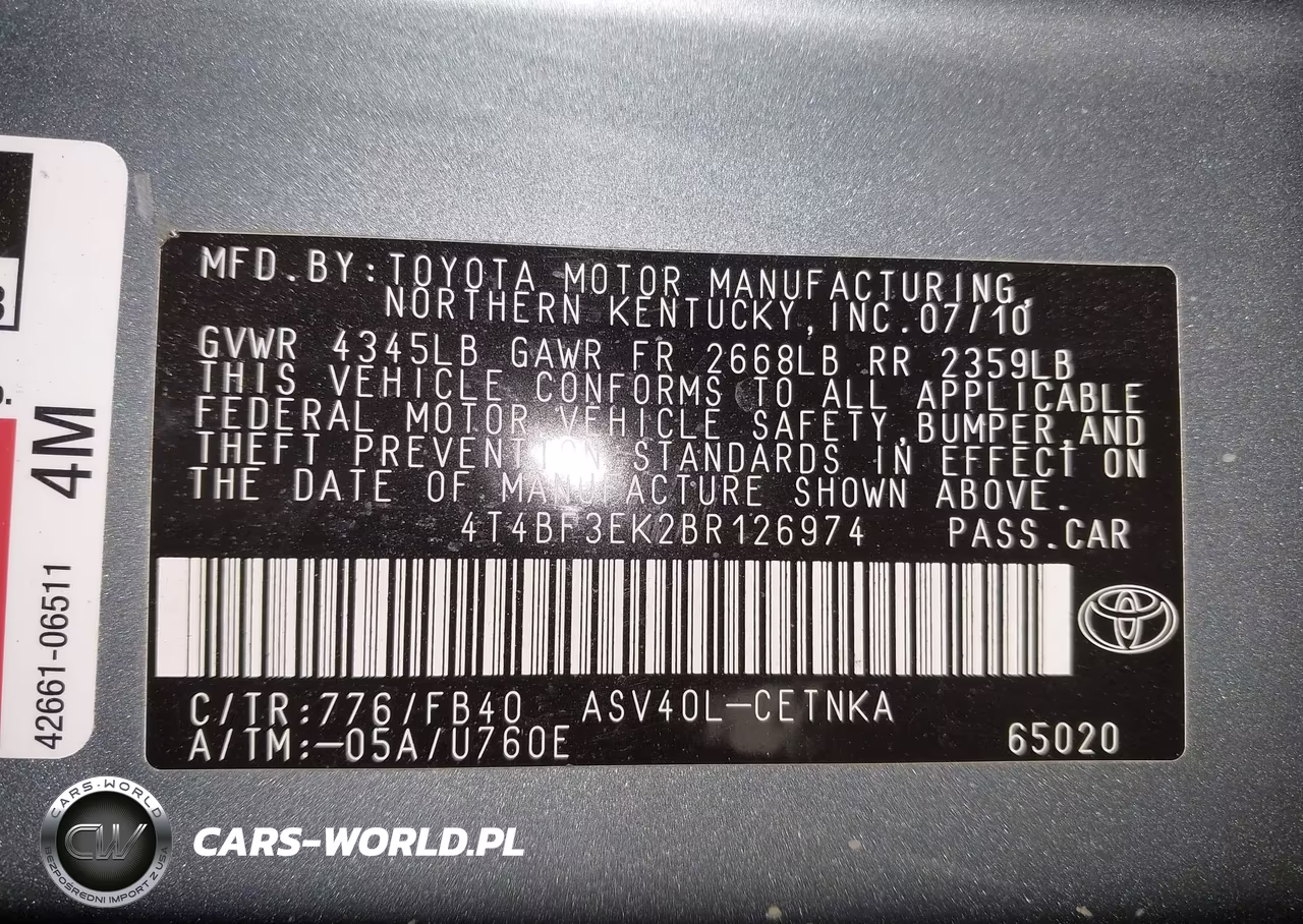 2011 Toyota Camry Le VIN:4T4BF3EK2BR126974 - 9