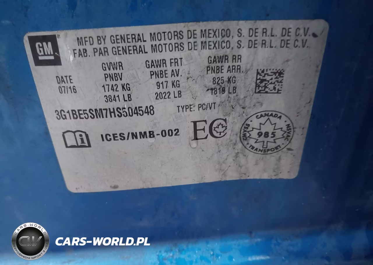 2017 Chevrolet Cruze Lt Auto VIN:3G1BE5SM7HS504548 - 9