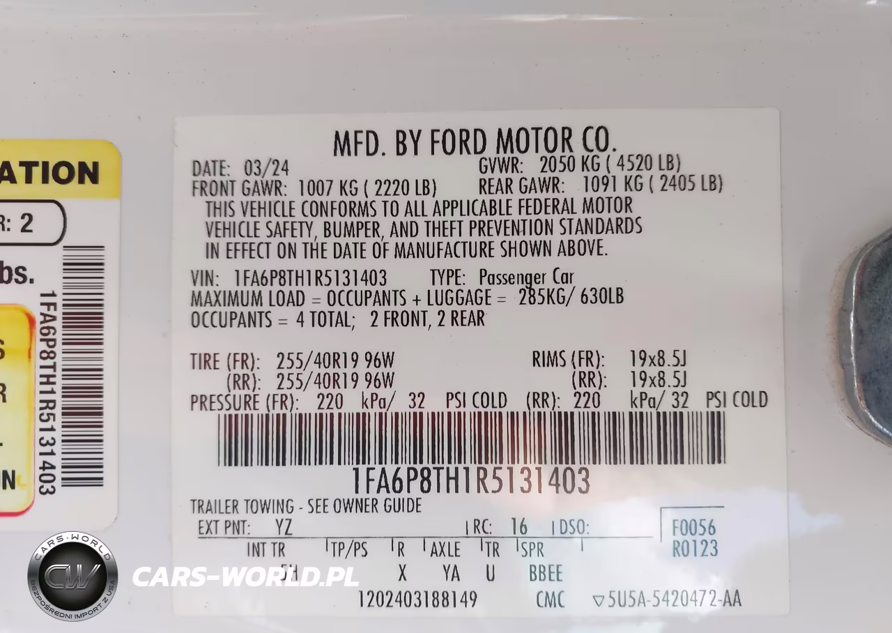 2024 Ford Mustang Ecoboost Premium Fastback VIN:1FA6P8TH1R5131403 - 9
