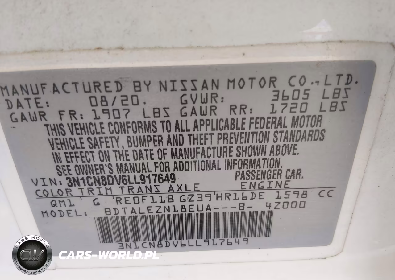 2020 Nissan Versa S Xtronic Cvt VIN:3N1CN8DV6LL917649 - 9