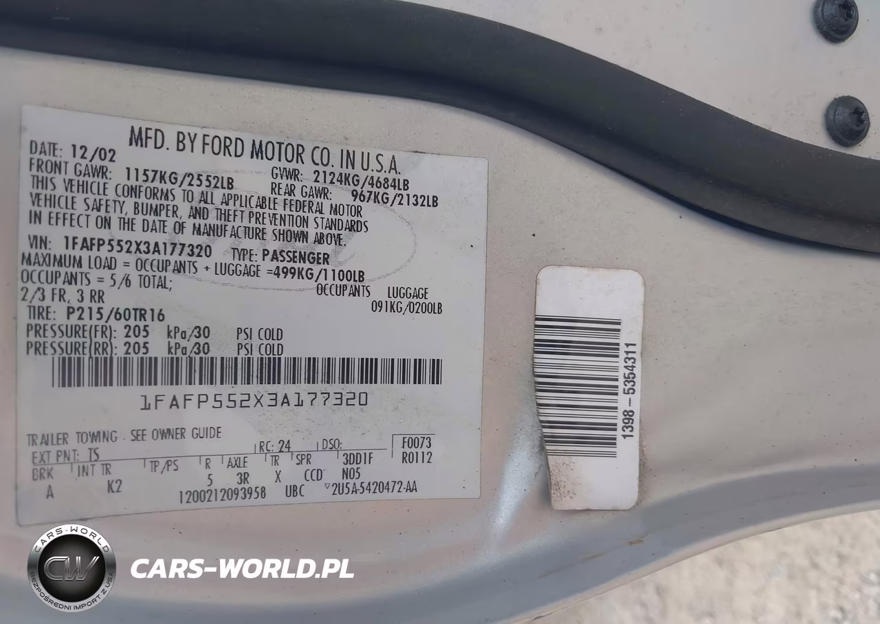2003 Ford Taurus Ses VIN:1FAFP552X3A177320 - 9