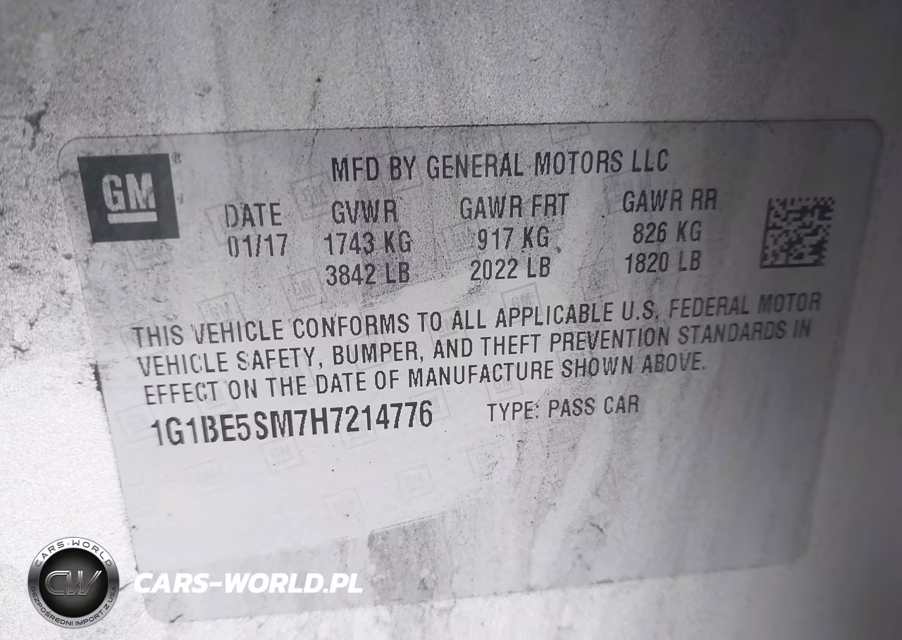 2017 Chevrolet Cruze Lt Auto VIN:1G1BE5SM7H7214776 - 9