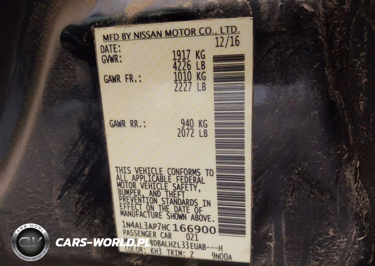 2017 Nissan Altima 2.5 Sr VIN:1N4AL3AP7HC166900 - 9