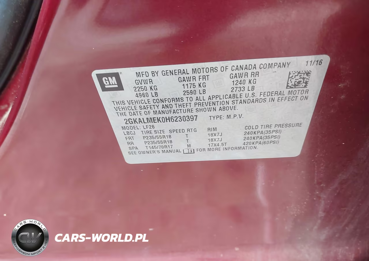 2017 GMC Terrain Sle VIN:2GKALMEKXH6230397 - 9