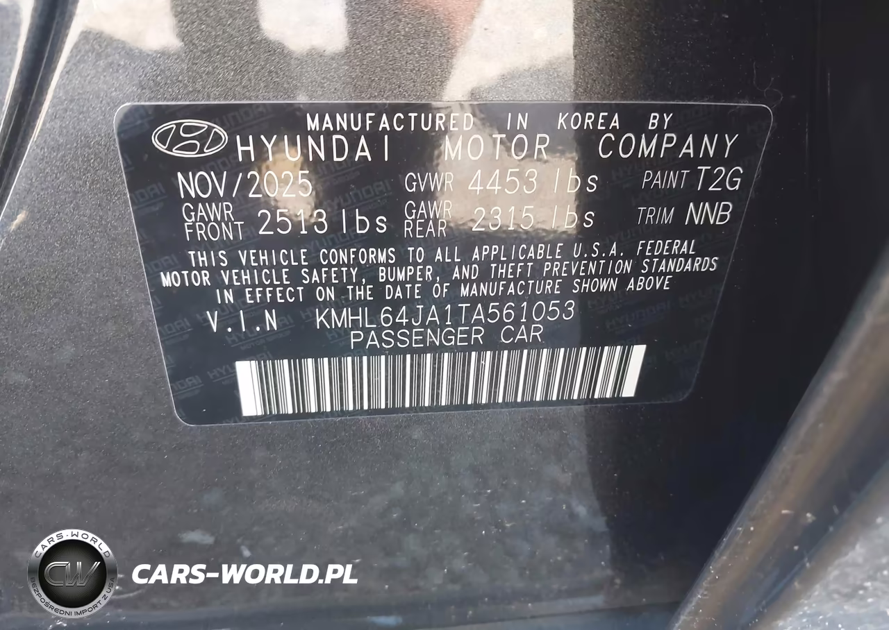 2026 Hyundai Sonata Sel Sport VIN:KMHL64JA1TA561053 - 9