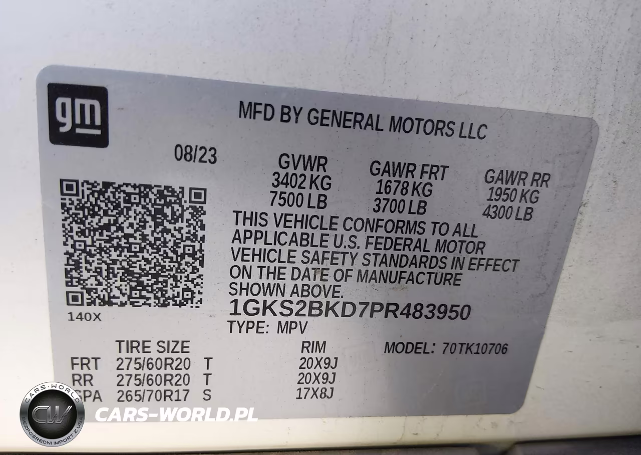 2023 GMC Yukon 4Wd Slt VIN:1GKS2BKD7PR483950 - 9