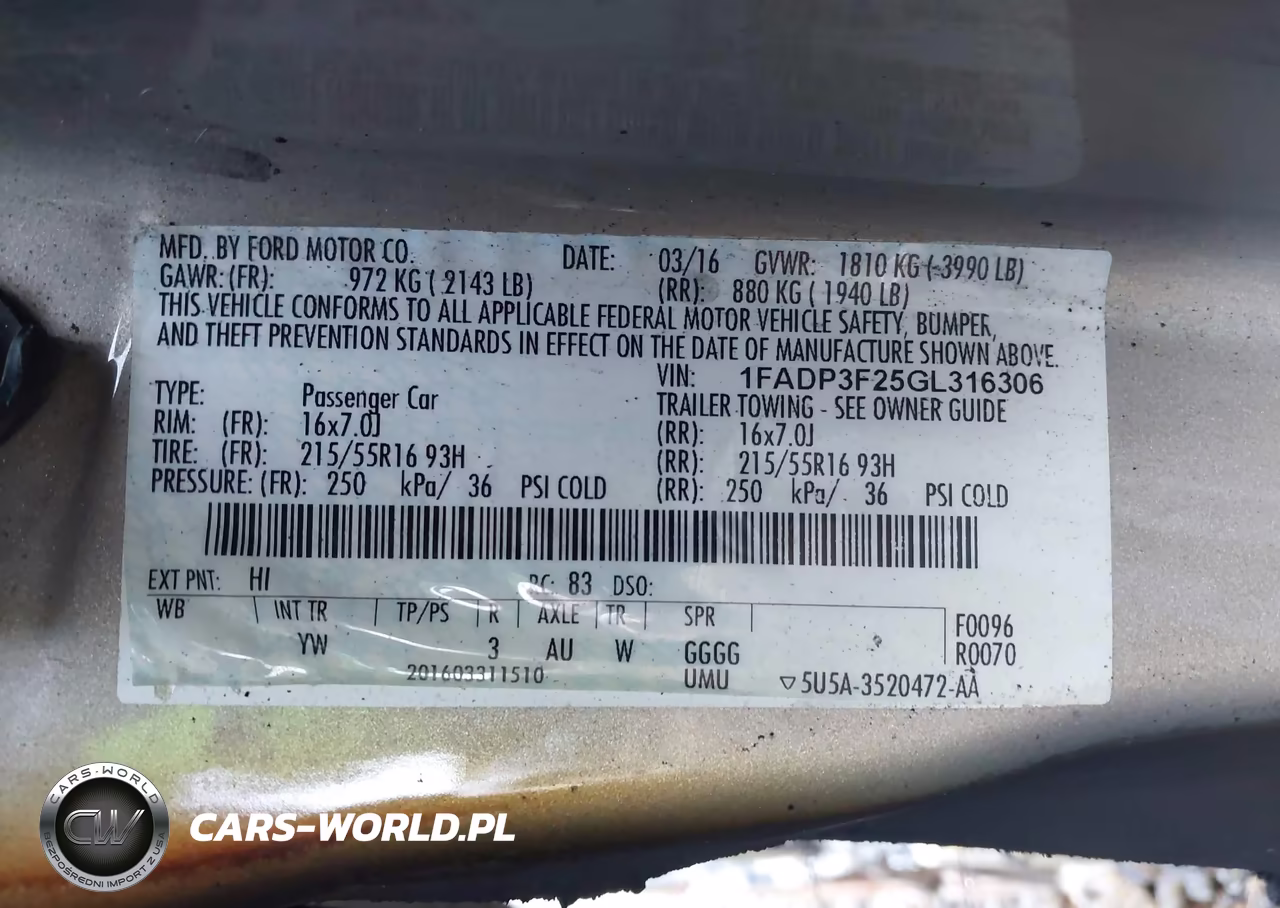 2016 Ford Focus Se VIN:1FADP3F25GL316306 - 9