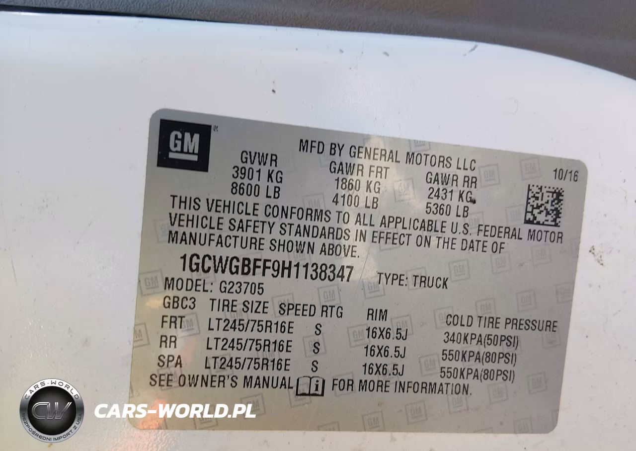 2017 Chevrolet Express 2500 Work Van VIN:1GCWGBFF9H1138347 - 9
