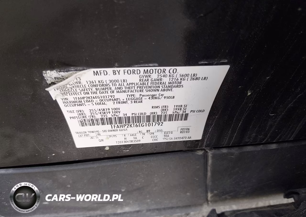 2014 Ford Taurus Sho VIN:1FAHP2KT6EG101792 - 9