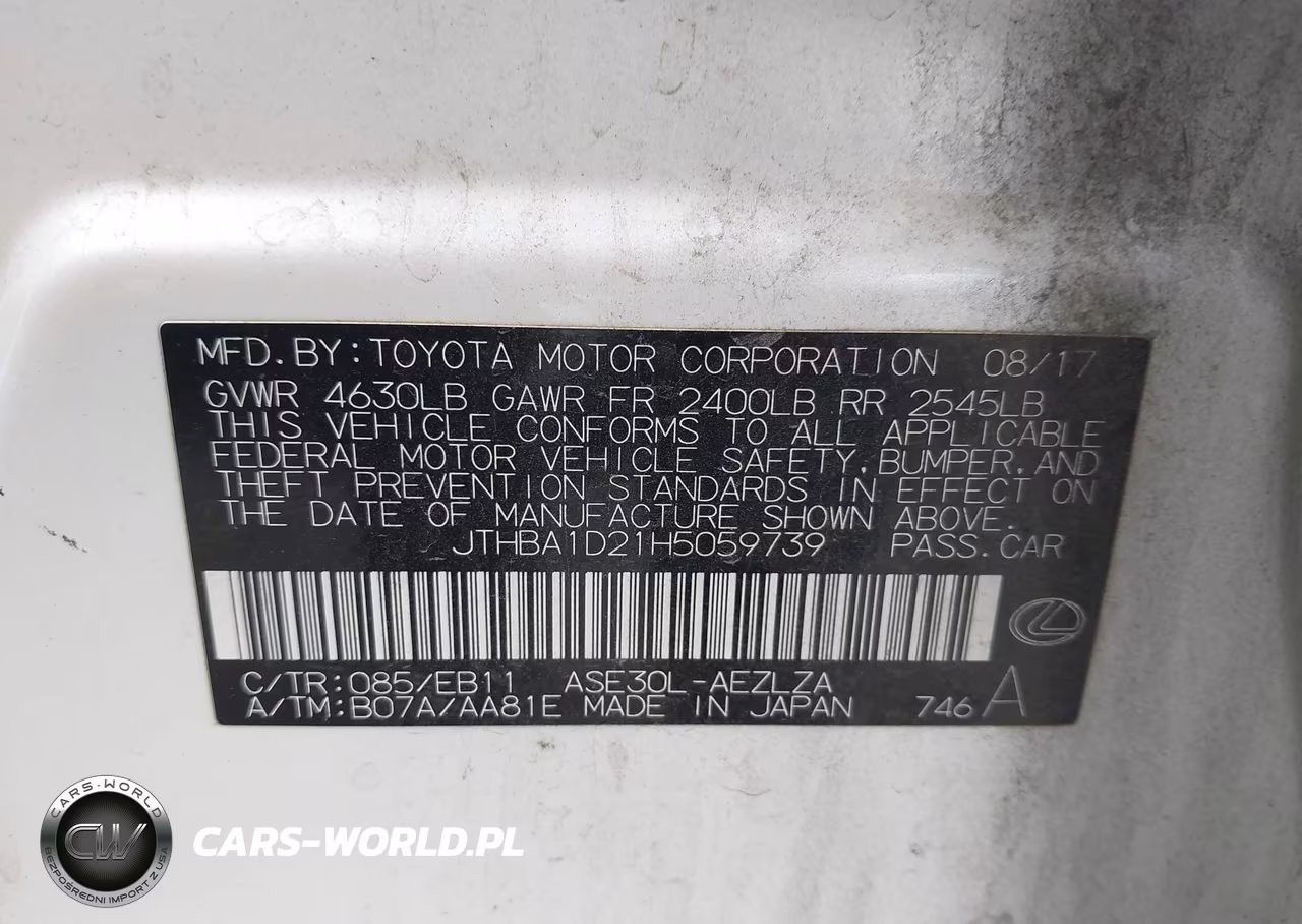 2017 Lexus Is 200T VIN:JTHBA1D21H5059739 - 9