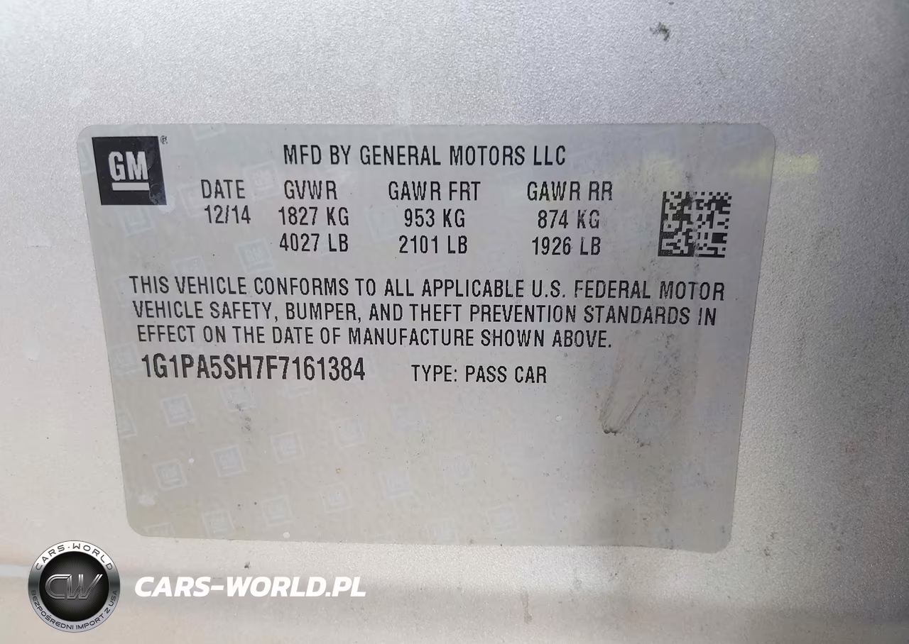 2015 Chevrolet Cruze Ls Auto VIN:1G1PA5SH7F7161384 - 9