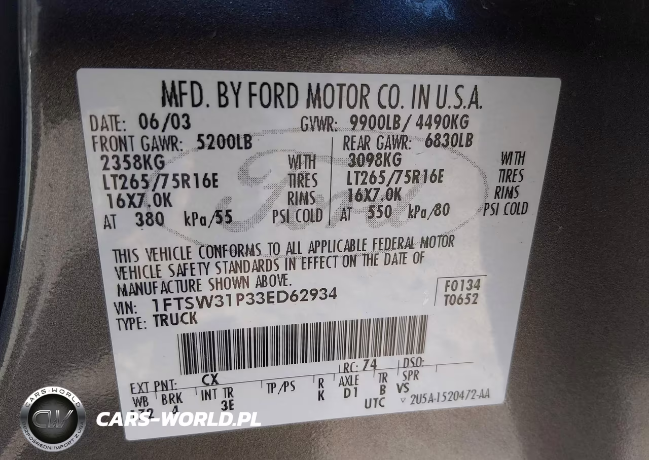 2003 Ford F-350 Lariat-Xl-Xlt VIN:1FTSW31P33ED62934 - 9
